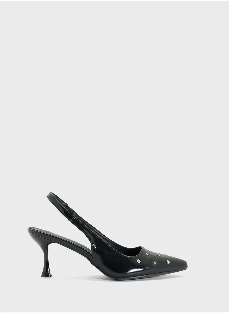 Ginger Studded Slingback Heeled Pump