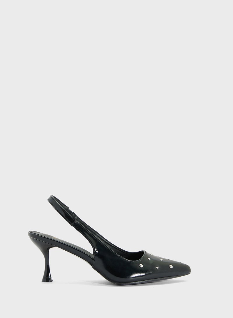 Ginger Studded Slingback Heeled Pump  - Image 1