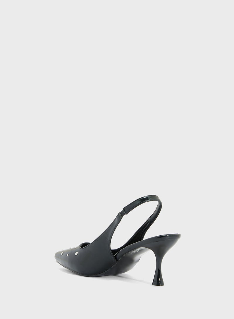 Ginger Studded Slingback Heeled Pump  - Image 3