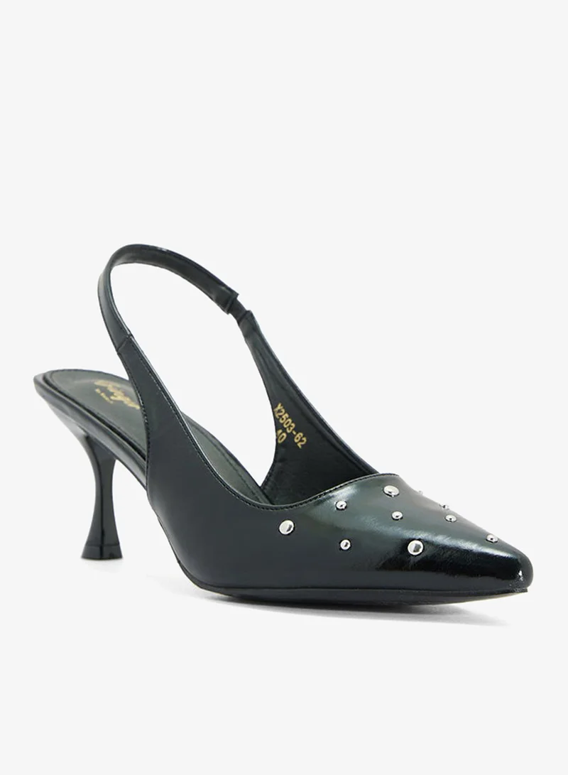 جينجر حذاء بكعب مدبب بحزام خلفي