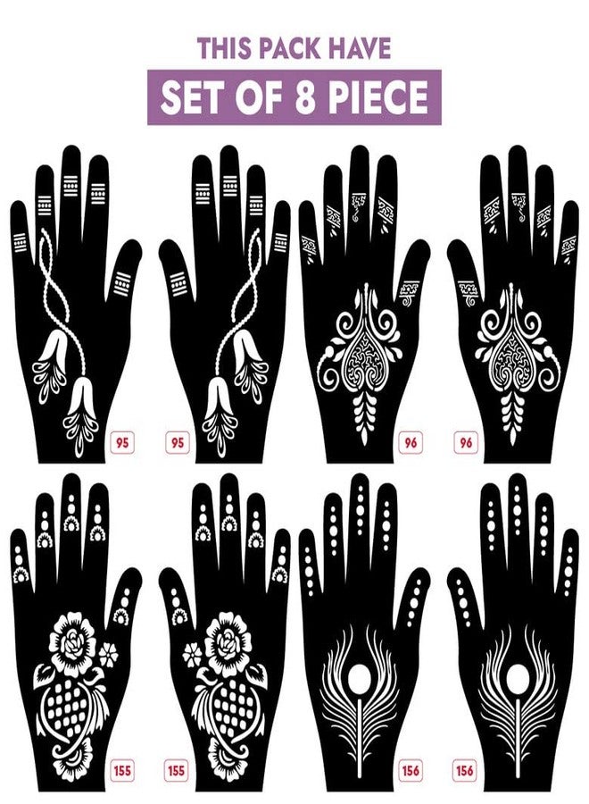 Apcute Mahandi art tools for hand Latest Mehandi Design Stencils for Girls, womens, kids, unisex Design NO - Apcute-New-95-96-155-156 - Image 2