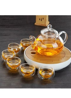 Teapot Set Clear 800ml + 6 Cups