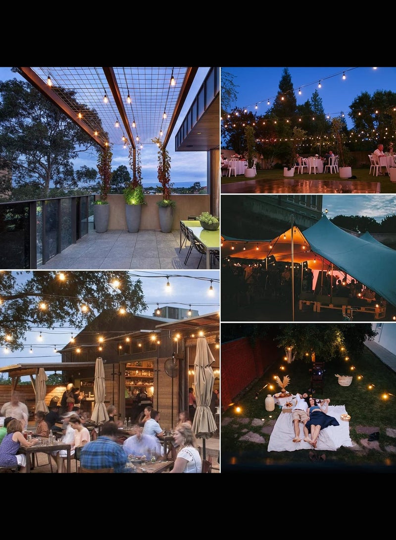 MODI Vintage Warm White LED String Light Set – 5M Cable with 10 Bulb Holders + 10 Edison-Style LED Bulbs – Indoor & Outdoor Decorative Lighting - Image 4