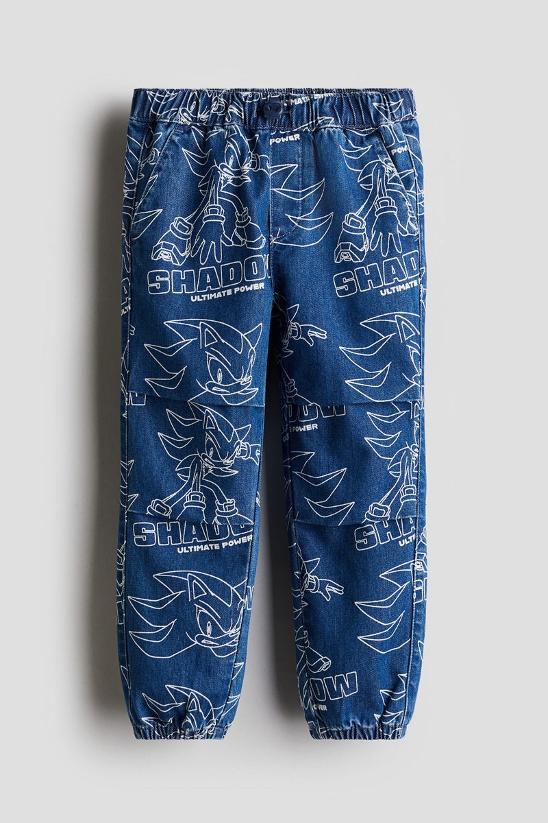 H&M Printed Denim Joggers  - Image 1