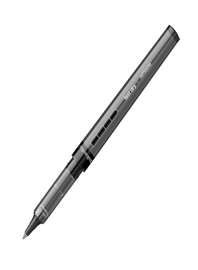 Scrikss PI-8 Roller Pen 0.7mm - Fast Drying Ink, Chrome Plated Tip, Ink Level Indicator - Set of 3 (Black) - Image 4