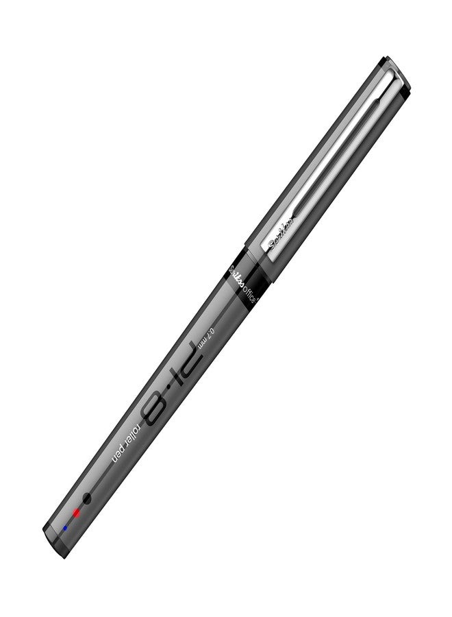 Scrikss PI-8 Roller Pen 0.7mm - Fast Drying Ink, Chrome Plated Tip, Ink Level Indicator - Set of 3 (Black) - Image 5