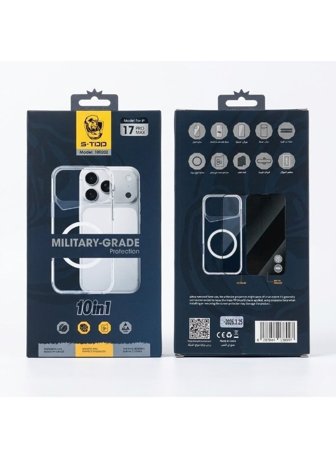 MILITARY GRADE PROTECTION PACKAGE FOR IPHONE 17 PRO MAX 10 IN 1