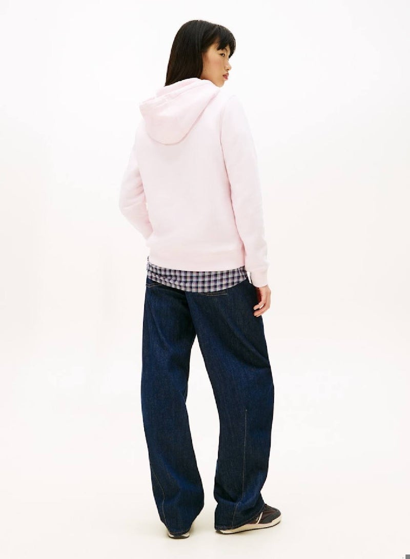 TOMMY JEANS Flag Embroidery Fleece Drawstring Hoody - Image 2