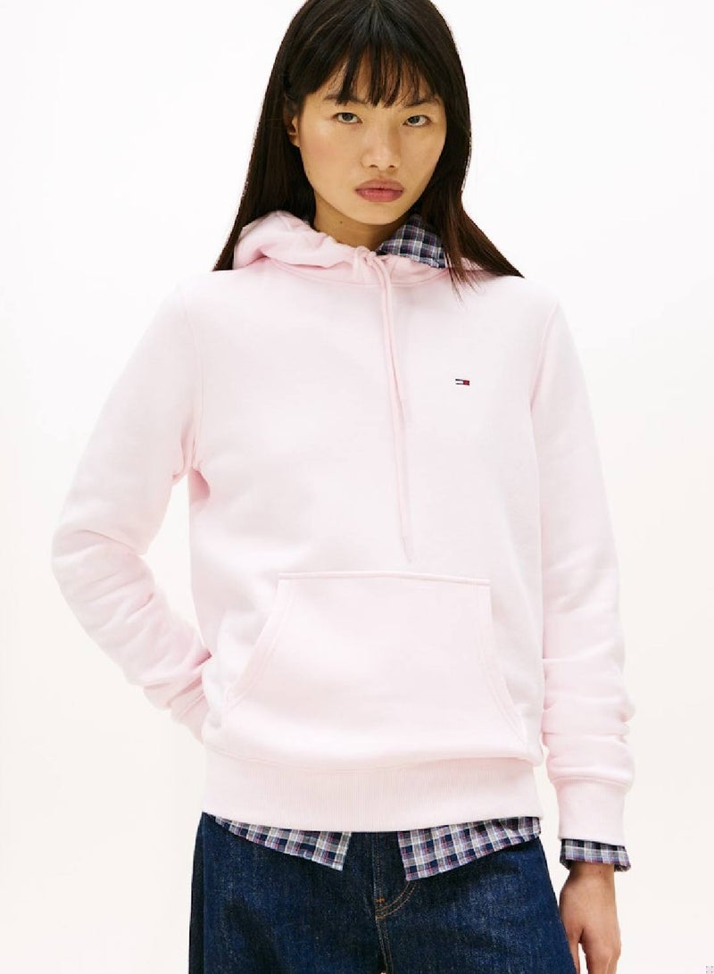 TOMMY JEANS Flag Embroidery Fleece Drawstring Hoody - Image 1