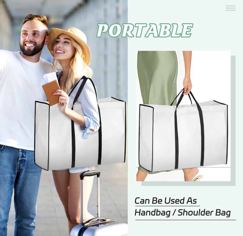 MISSLO حقيبة ملابس الزفاف المحمولة MISSLO بطول 70" مع حقيبة العروس 8" وحقائب فساتين مزودة بأربعة جيوب لتغطية الفساتين للنساء، بيضاء - Image 3