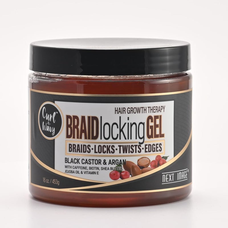 NEXT IMAGE Braid Locking Gel Black Castor  Argan 16 oz