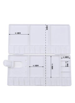 Y&D Plastic Watercolour Palette Folding Painting Pallet Tray with 33 Compartments, Thumbhole and Brush Holders for Painters Students or Art Studio (White)  - Image 4