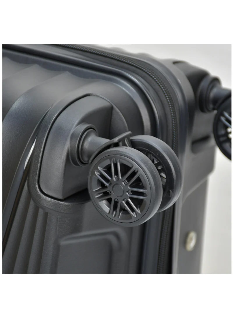 Senator black hard case carry on luggage trolley for unisex polypropylene lightweight 4 double wheeled suitcase with built in tsa type lock travel bag kh1005 black  | Best Price UAE