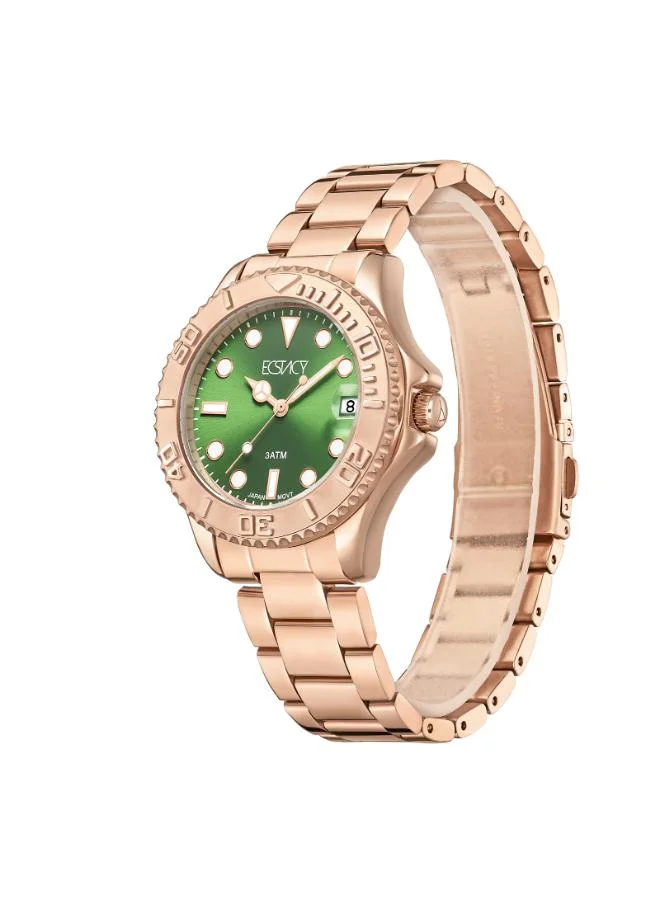 ECSTACY Women's 304 Solid Stainless Steel Analog Watch E23512-RBKG - 37 mm