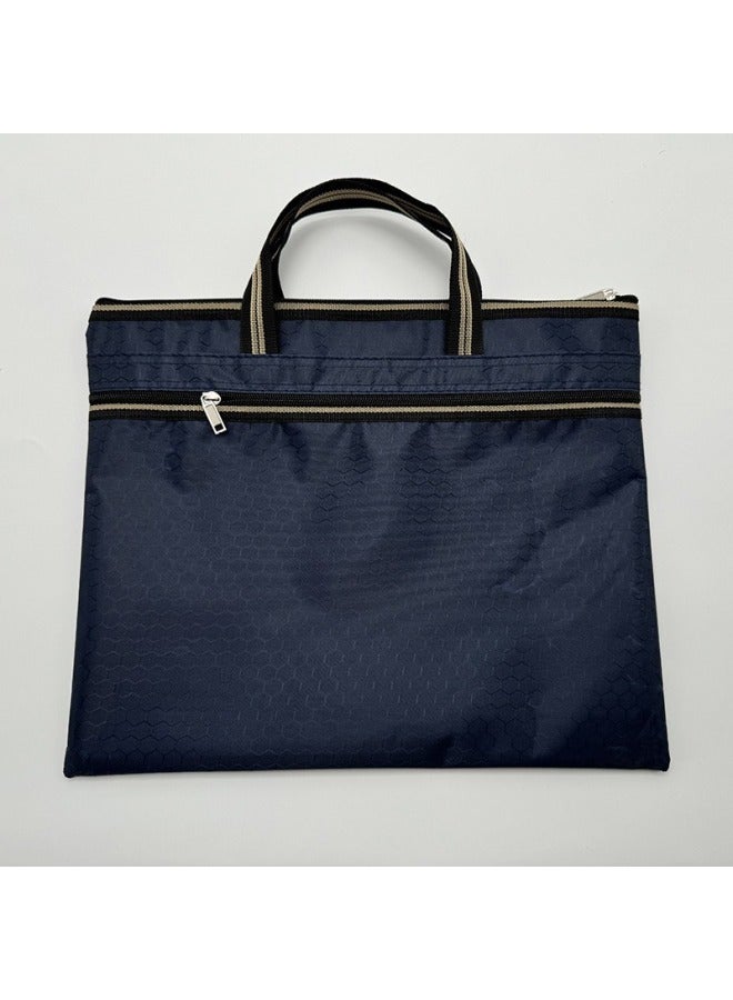 Briefcase Oxford Cloth Document Bag Meeting Satchel Conference Bag Labor Bag Large Capacity Business Briefcase Zipper Bag-Color:1377 Black-Size:Other Sizes