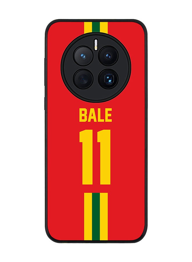 Stylizedd Rugged Black edge case for Huawei Mate 50 Slim fit Soft Case Flexible Rubber Edges Anti Drop TPU Gel Thin Cover - Football Team - Wales Player Name - Bale - Image 1