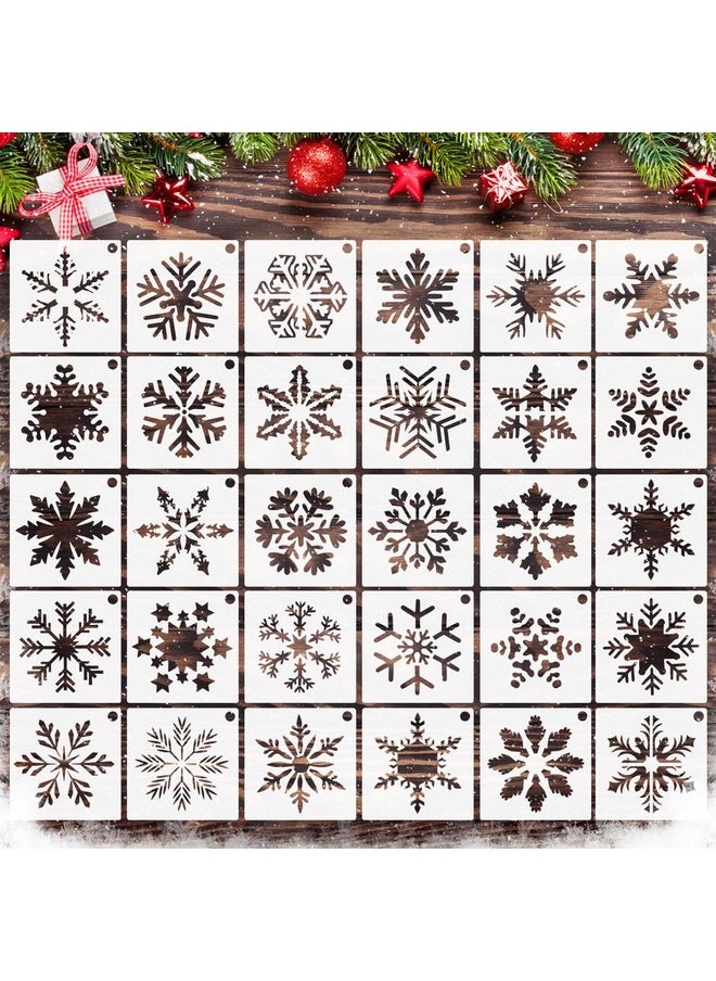 30 Pieces Snowflake Christmas Stencils 3X3 Inches Winter Christmas Stencils Reusable Craft Snowflake Stencils For Painting On Wood Wall Door Fabric Christmas Holiday Drawing Stencil Template - pzsku/ZD6AF6739A568903961D7Z/45/_/1720074343/89664dcf-960d-4189-9f57-e78ccb1a9aed