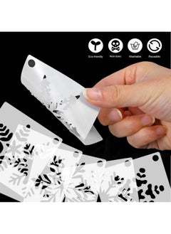 HOWAF 30 Pieces Snowflake Christmas Stencils 3X3 Inches Winter Christmas Stencils Reusable Craft Snowflake Stencils For Painting On Wood Wall Door Fabric Christmas Holiday Drawing Stencil Template  - Image 3