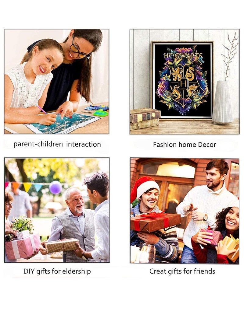 Bukela DIY 5D Diamond Painting by Number Kits 12X16", Kids and Adults Paint Diamonds Full Kit, Painting Cross Stitch, DIY Diamond Art Painting for Wall Decorations (Harry Potter and Hogwarts) - Image 4