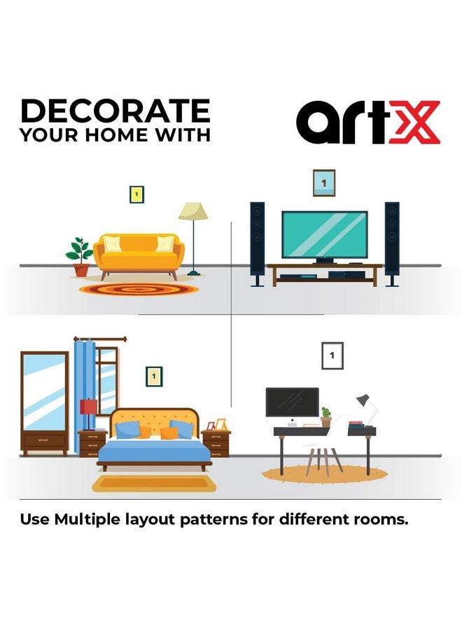 ArtX فن إكس ورق هندي سكون اقتباسات تحفيزية لوحة فنية مؤطرة، متعددة الألوان، تجريدية، 10X13 بوصة، مجموعة من 1 - Image 3
