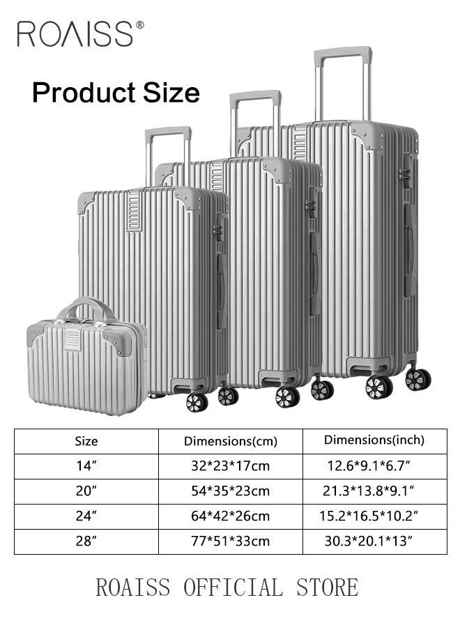 4 Pcs Hardshell Luggage Set for Unisex Durable Lightweight Silent Universal Wheels Trolley Suitcase for Travel for Men and Women Minimalist Retro Passwords Box Includes 14 20 24 and 28 Inch - pzsku/ZD6AF780C8E2C2E527BFCZ/45/_/1716789155/a66d17be-0be5-4c89-b424-5f133af0724b