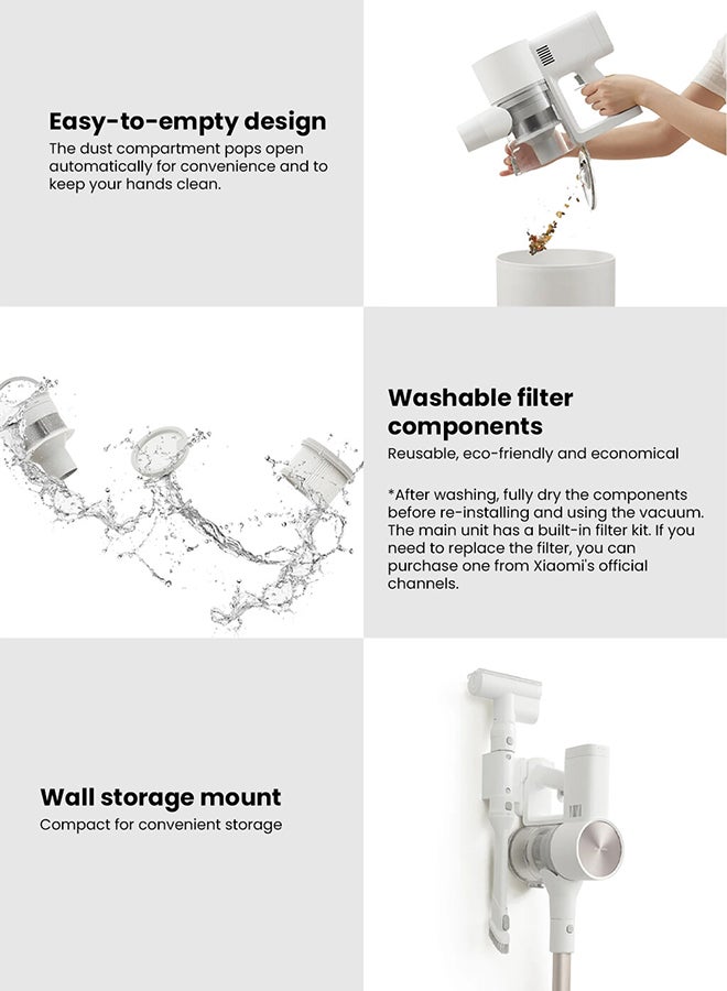 Xiaomi MI Cordless Vacuum Cleaner G20,150AW Maximum Suction Power | LED Searchlight | Ultra-long battery life | 12-cone Dust-air Separation |99.9% High-efficiency Filtering 600 ml 460 W D205 White - Image 3