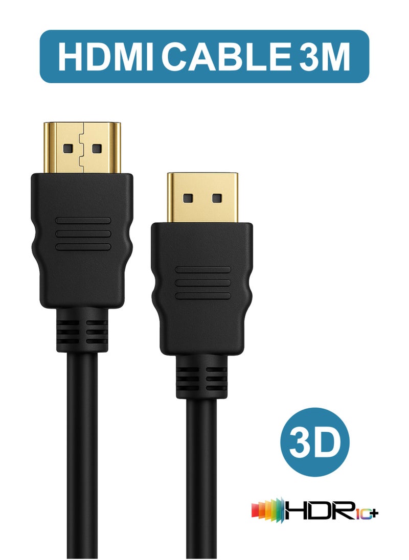 AL DARRA  AL WAQI Ultra-High-Speed HDMI Cable 1.4V, Supports 3D, Full HD up to 4K Resolution for TV, PlayStation 3, 4, 5, Xbox Series, and Computer, Gold-Plated Connectors - 3 meters  - Image 1