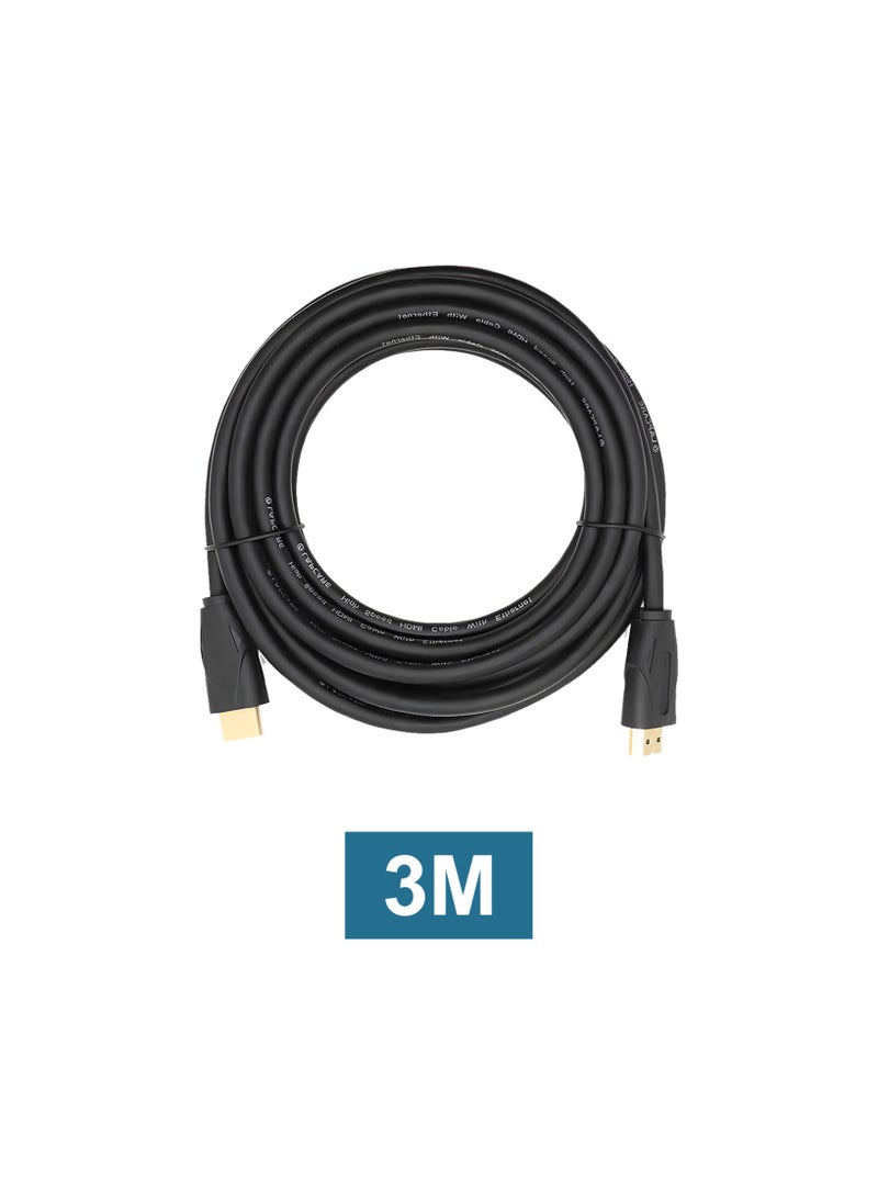 AL DARRA  AL WAQI Ultra-High-Speed HDMI Cable 1.4V, Supports 3D, Full HD up to 4K Resolution for TV, PlayStation 3, 4, 5, Xbox Series, and Computer, Gold-Plated Connectors - 3 meters  - Image 3