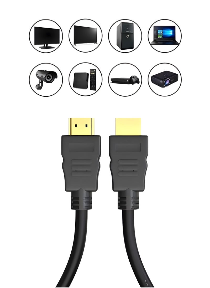 AL DARRA  AL WAQI Ultra-High-Speed HDMI Cable 1.4V, Supports 3D, Full HD up to 4K Resolution for TV, PlayStation 3, 4, 5, Xbox Series, and Computer, Gold-Plated Connectors - 3 meters  - Image 2