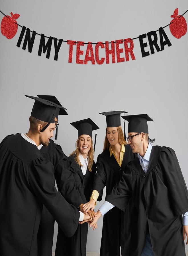 ZACHAKO Black Glitter In My Teacher Era Banner, Congrats Grad 2026/Class of 2026/From Student to Teacher, 2026 Graduation Party Decorations Supplies - Image 5