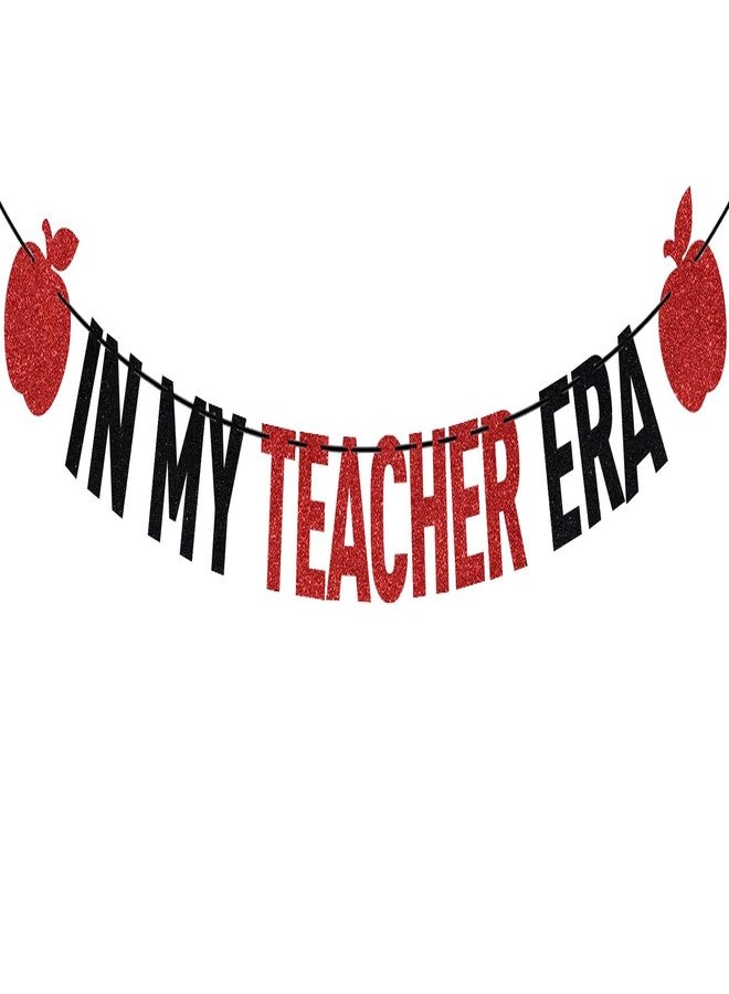 ZACHAKO Black Glitter In My Teacher Era Banner, Congrats Grad 2026/Class of 2026/From Student to Teacher, 2026 Graduation Party Decorations Supplies - Image 1