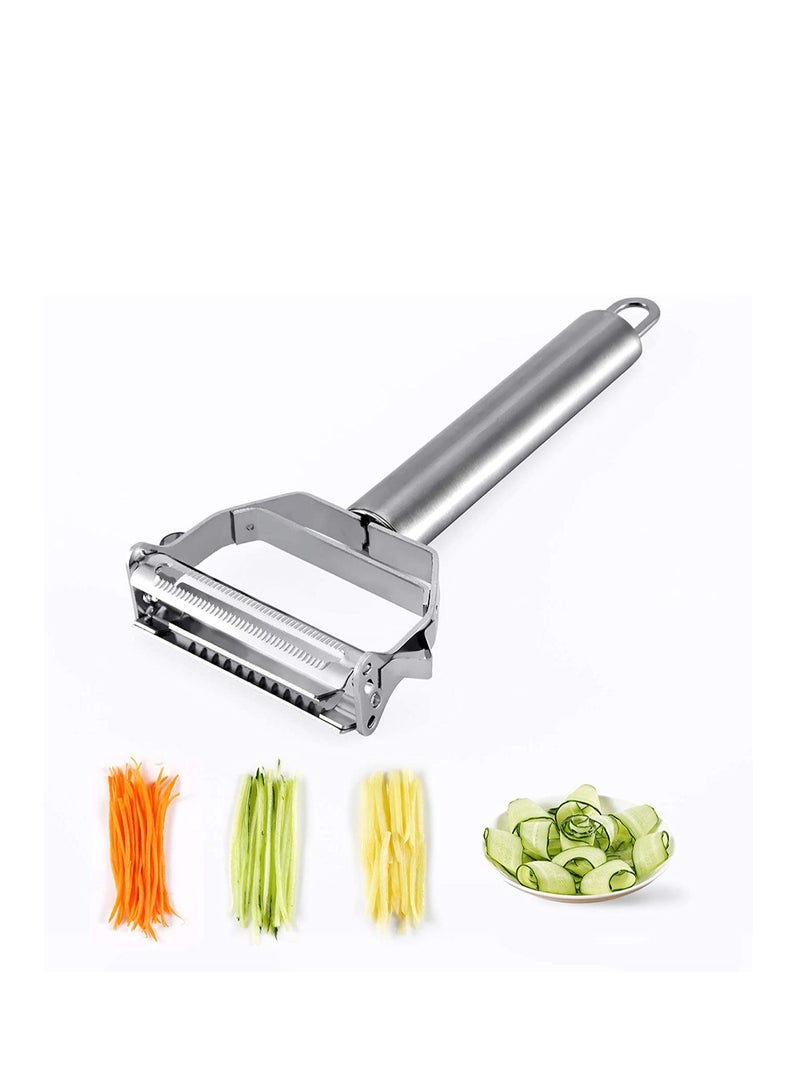 Excefore Peeler Stainless Steel Cutter Slicer for Carrot Potato Melon Gadget Vegetable Fruit Steel Peeler Double Sided Blade Multi-functional Vegetable Cutter and Fruit Slicer Dual Blade for Kitchen - Image 1
