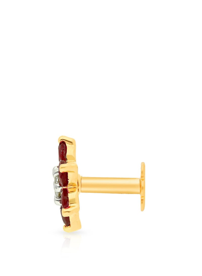 Malabar Gold and Diamonds دبوس أنف ماسي من الماس الطبيعي عيار 18 قيراط (750) للنساء MNGNNP0309 - Image 3
