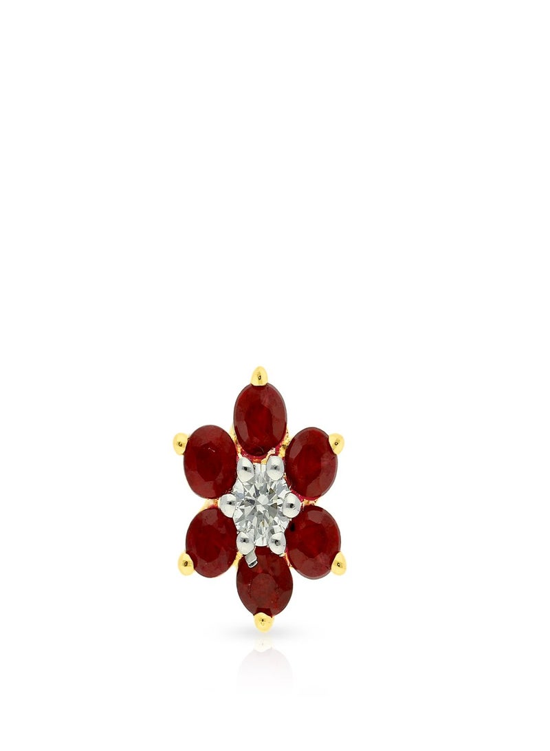 Malabar Gold and Diamonds دبوس أنف ماسي من الماس الطبيعي عيار 18 قيراط (750) للنساء MNGNNP0309 - Image 2