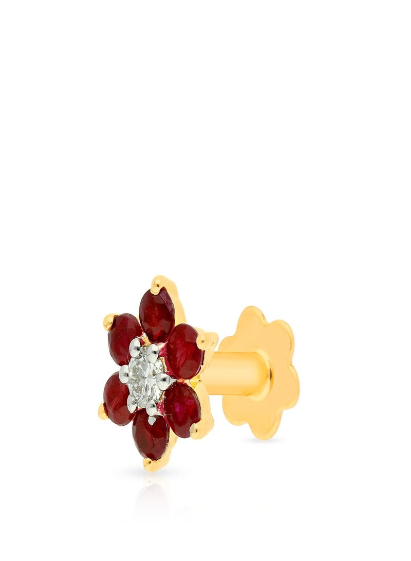 Malabar Gold and Diamonds دبوس أنف ماسي من الماس الطبيعي عيار 18 قيراط (750) للنساء MNGNNP0309 - Image 1