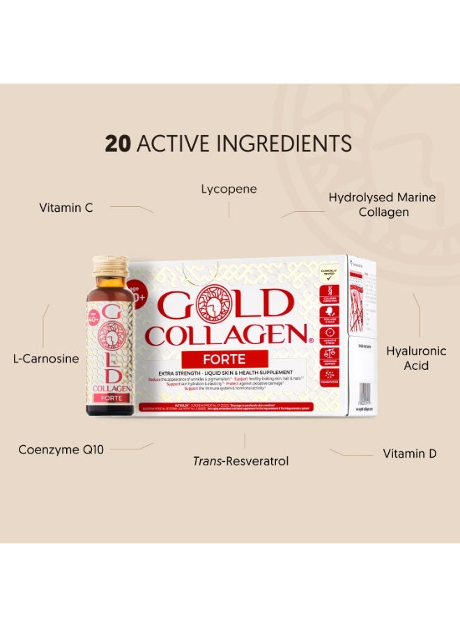 Gold Collagen GOLD COLLAGEN® Forte 10 Day - Advanced Collagen Supplement Anti-Aging for Youthful Skin, Hair & Nails | +40 age | Peach & Lychee Flavor | 50ml x 10 bottles  - Image 5
