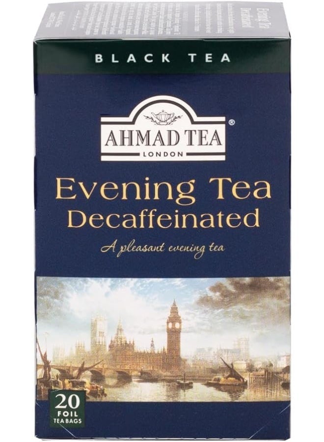 AhmedTea Ahmad Tea Evening Tea Decaffeinated 20 Bags | Smooth & Relaxing Flavor | Perfect for Evening Enjoyment - Image 1
