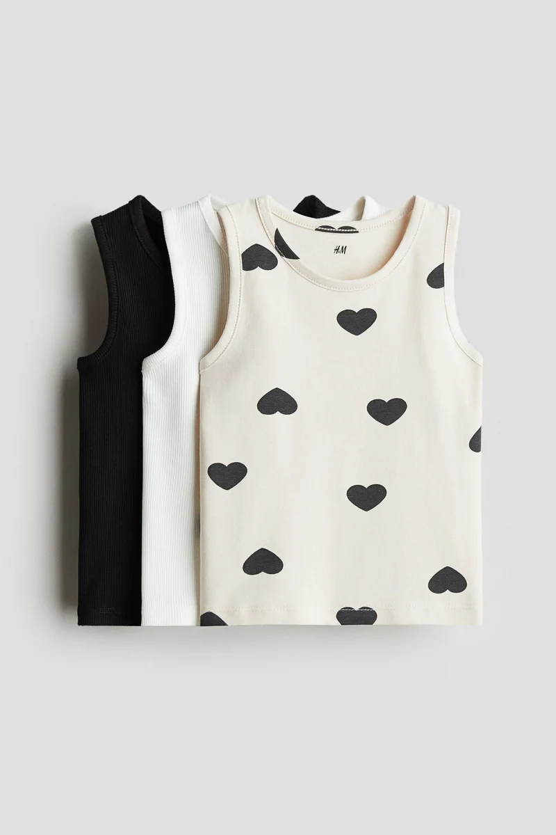 H&M 3-pack ribbed vest tops