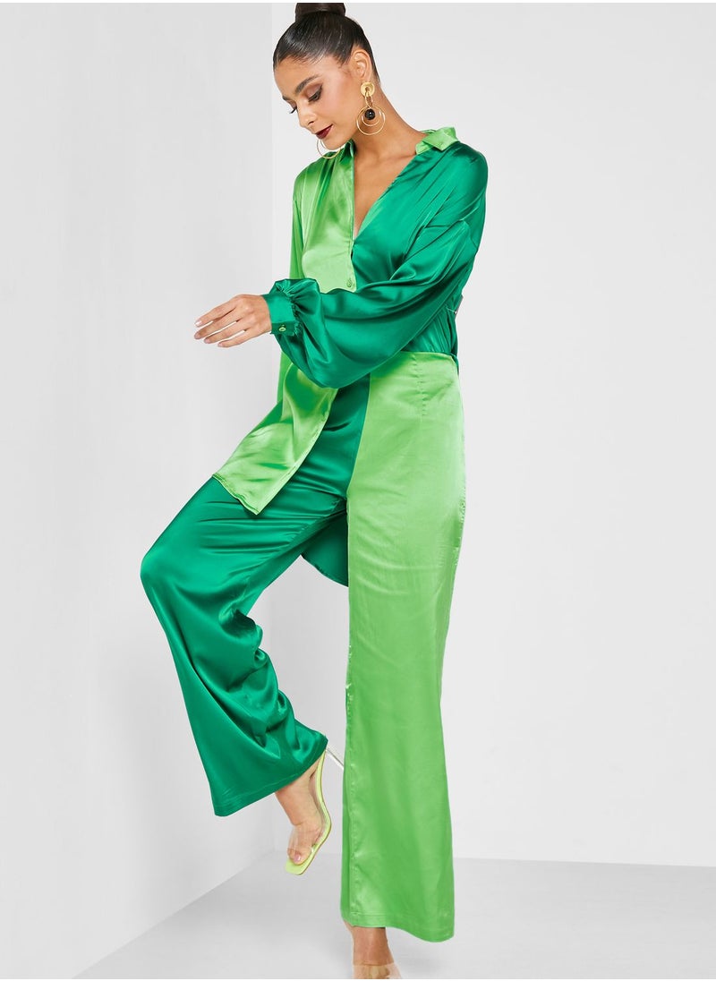 Never fully Dressed - Color Block Wide Leg Pants - Image 1