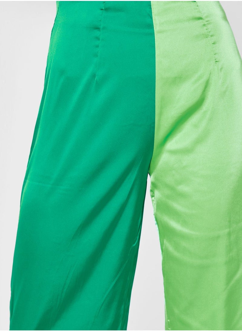 Never fully Dressed - Color Block Wide Leg Pants - Image 1