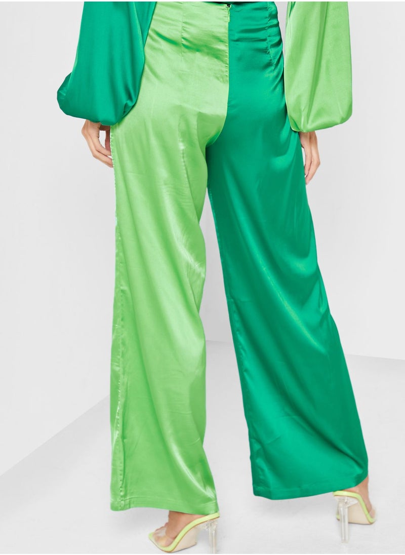 Never fully Dressed - Color Block Wide Leg Pants - Image 1