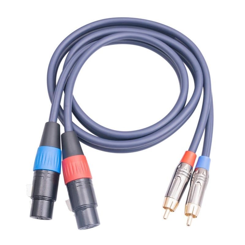 كابل صوتي أنثى 2 XLR إلى 2 RCA بطول 3 أمتار متين للاتصال الصوتي عالي الجودة - Image 2