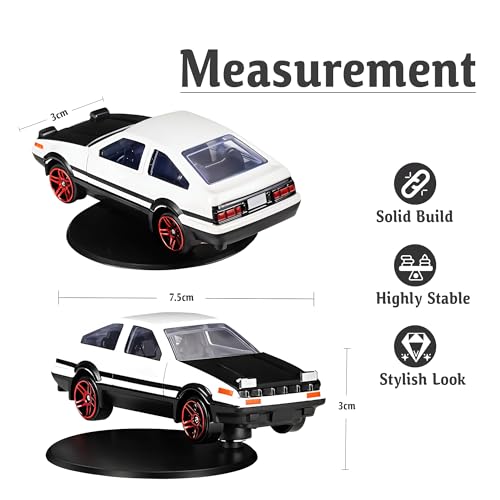 The AutoStory AE86 Mini Car Drift Dashboard Spin Ornament | Drifting Mini Car Interior Decoration Accessories | Self Adhesive Base | Drift Dashboard MiniCar Accessory | Levitating Display Stand - Image 2