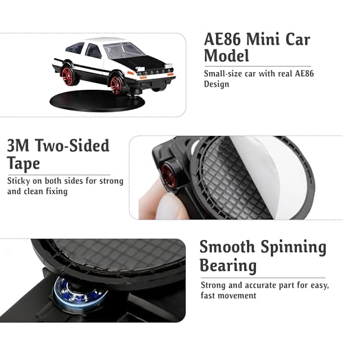 The AutoStory AE86 Mini Car Drift Dashboard Spin Ornament | Drifting Mini Car Interior Decoration Accessories | Self Adhesive Base | Drift Dashboard MiniCar Accessory | Levitating Display Stand - Image 4