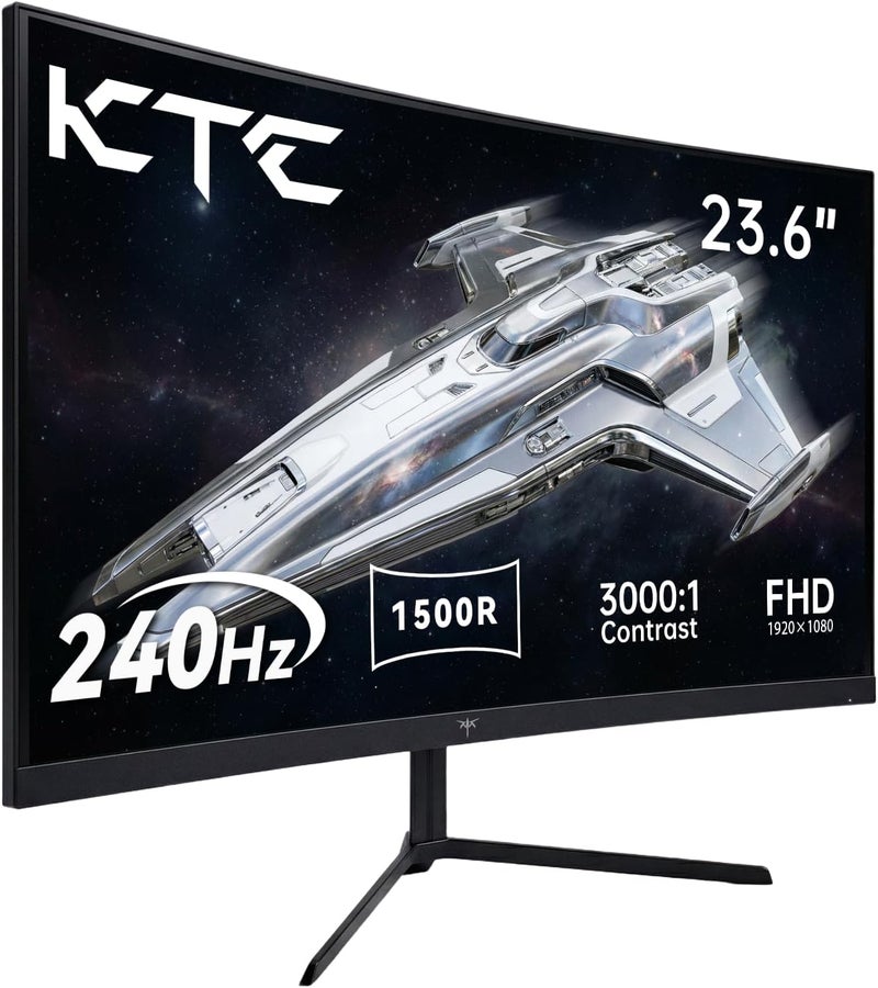 KTC 24 Inch Curved 240Hz Gaming Monitor, FHD 1500R Curved Computer Monitor 1080P, 3000:1 Contrast, Adaptive Sync, HDR, MPRT 1ms, HDMI DisplayPort, Low Blue Light, Tilt, VESA Mount, H24S17P - Image 1