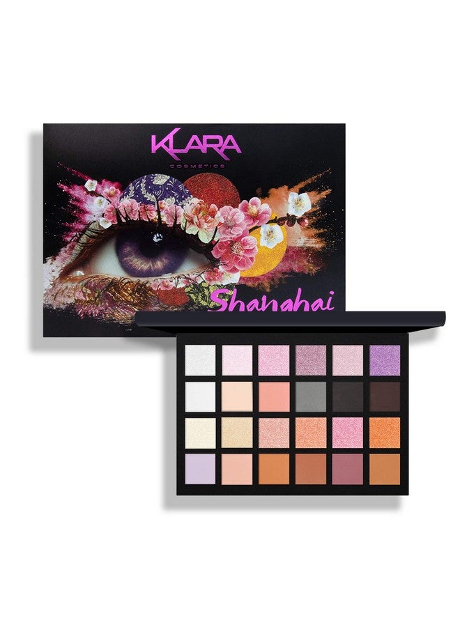 Klara Cosmetics 24 Eyeshadow Palette Festive Vibrant Shimmer Matte Warm Neutral Sparkling Eye Shadow Palette (Shanghai) - Image 2