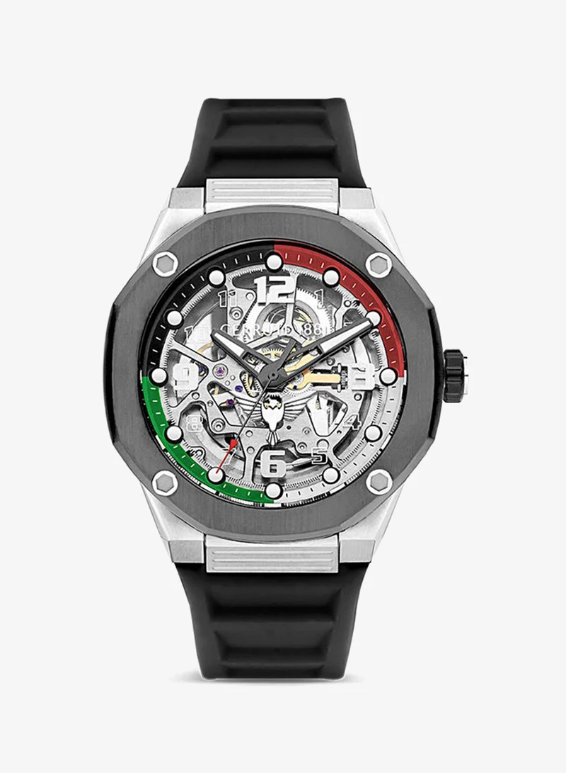 Men's Round Shape Silicone Band Analog Wrist Watch 45.5 mm - Black Dial - CIWGR2223905