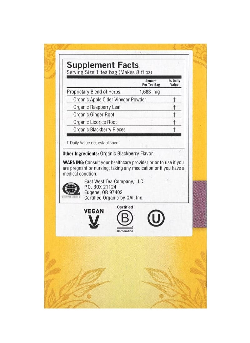 Yogi Tea Digestive Awakening Blackberry Apple Cider Caffeine Free 16 Tea Bags 1.02 oz (29 g)  - Image 2