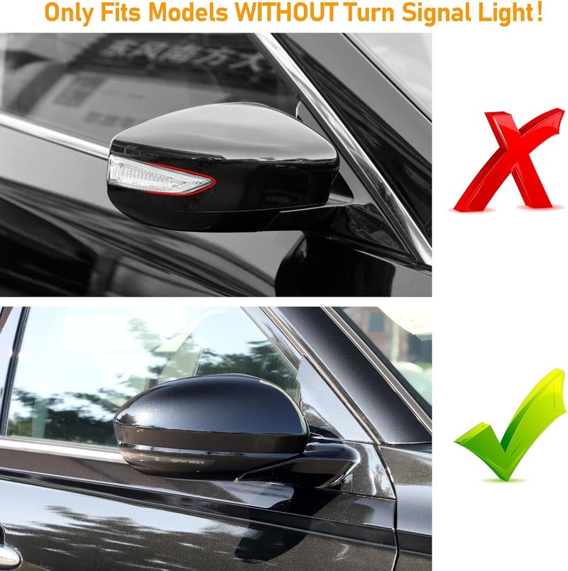 Moonlinks Compatible with Nissan Altima 2019 2020 2021 2022 2023 2024 Right Side Mirror Cover Replacement, Glossy Black Exterior Right Passenger Side Door Rear view Mirror Cap Trim - Image 3
