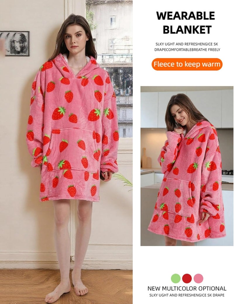 Solvienne Wearable Blanket Hoodie, Men Women Soft Flannel with oversized Pocket Christmas Halloween Cozy Lounge Wear - Image 1